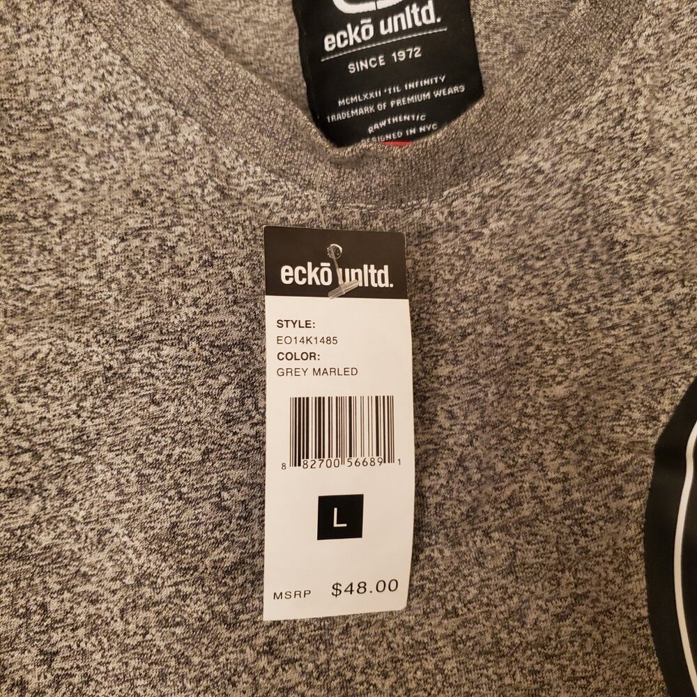Ecko Unltd Gray Marled Graphic T-Shirt Large NWT Streetwear Tee - Picture 2 of 3